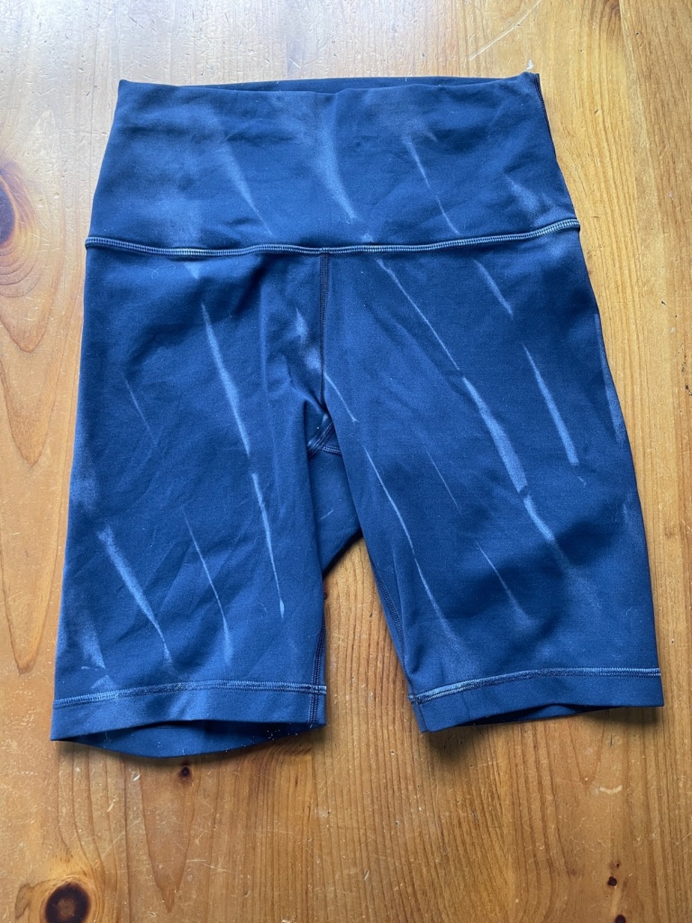 lululemon athletica Navy Tie Dye Wunder Train High-Rise Athletic Shorts